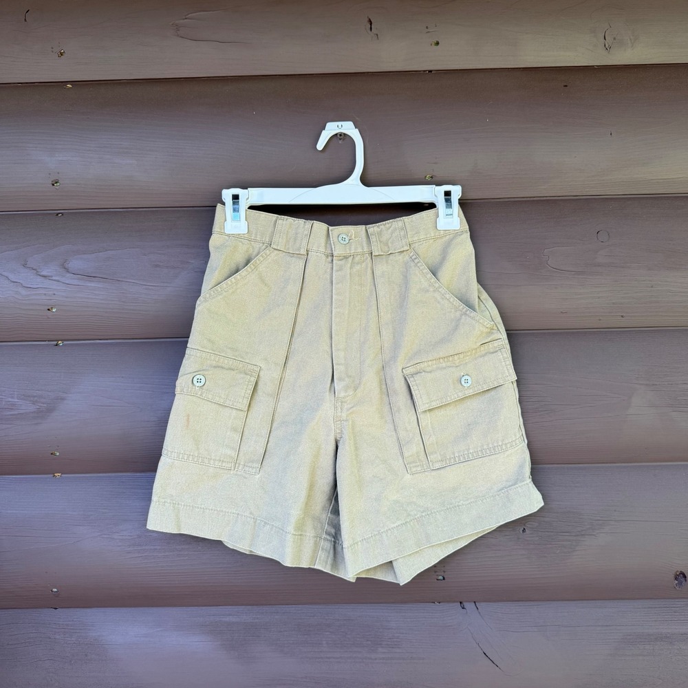 Sportif USA Cargo Shorts Women‎ 4 Green High Waist Cotton Canvas Utility